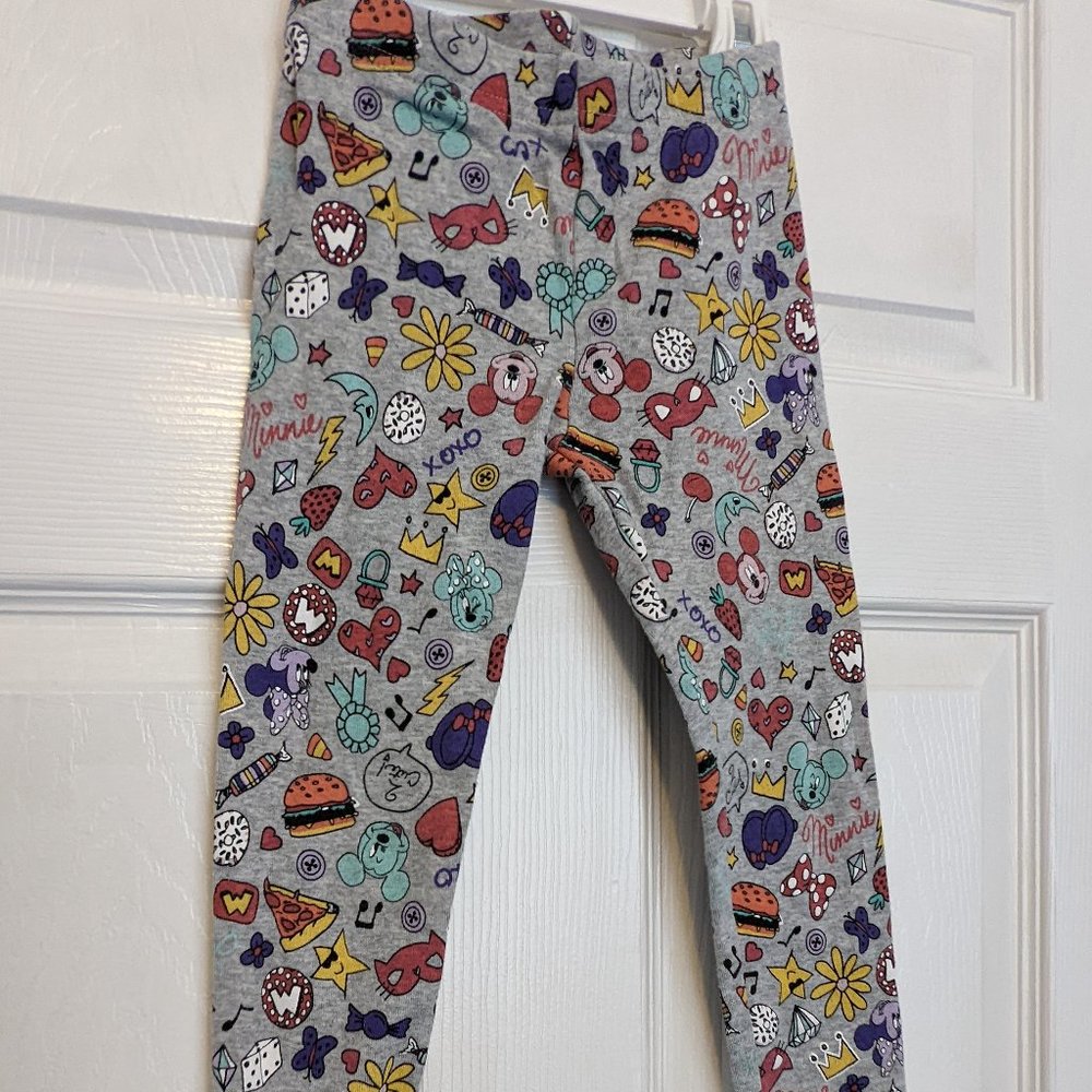 Disney Mickey Mouse Print Knit Leggings 4T (Bundle)